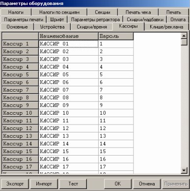 Схема назначения кассиров в АТОЛ